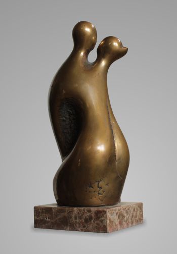 Korzh Bohdan, Kiss, 2014, bronze, marble, 30 x 12 x 11